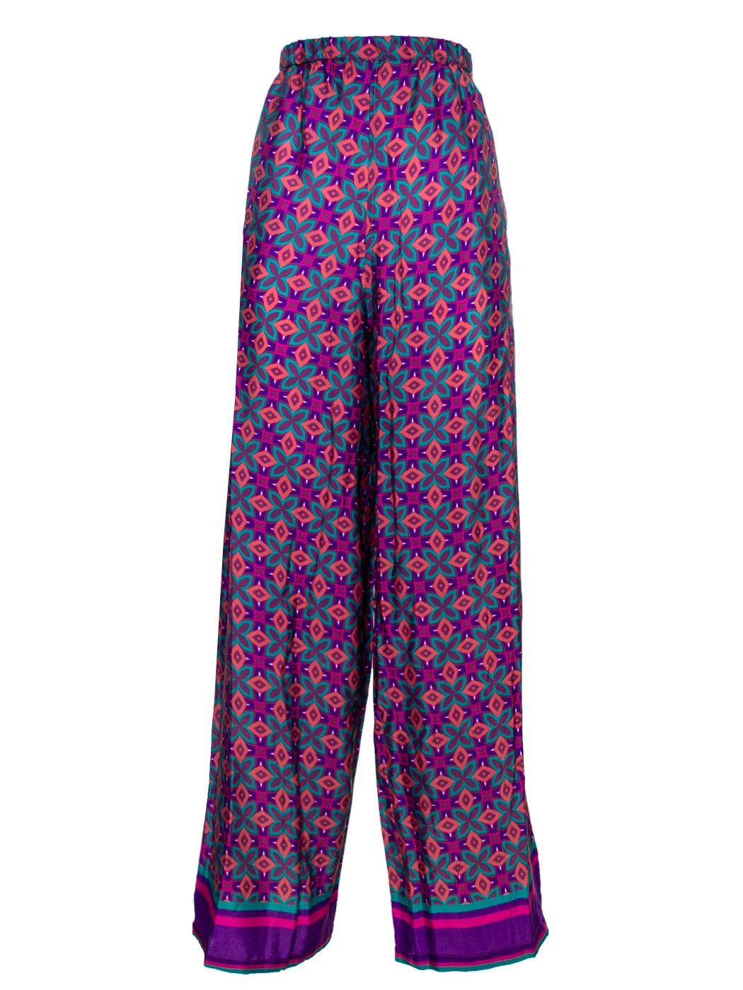 PANTALONE DRITTO CON TASCHE ,4 TG,90% POLY 10% SETA, MADE IN INDIA